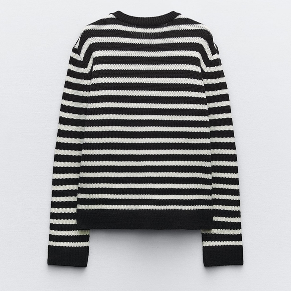 New Zara Striped Knit Cardigan With Gold Buttons - Picture 3 of 14